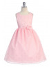 A-line Lace Knee Length Flower Girl Dress With Flower Sash